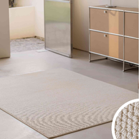 Tapis à poils courts fabriqué à la machine 160 x 230 cm, motif crème moderne, en stock, pour salon, chambre, tapis de canapé