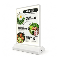 Boîtes lumineuses publicitaires verticales rechargeables pour comptoir, menu LED