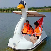 Dessin animé Animal cygne pédalier bateau Durable en fibre de verre Waterplay artisanat amusant eau pédale vélo équipement à vendre