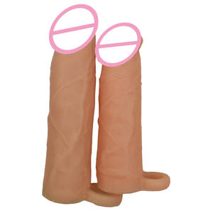 Männer-Sexspielzeug Gummi-Kondom Realistische Form Eng Anliegende Hülle <span class=keywords><strong>Penis</strong></span>-Vergrößerer Sexspielzeug für Männer - Product Image 4