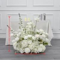 Vente en gros de décorations florales réalistes pour allée de mariage, bouquet de fleurs artificielles blanches de 75 cm pour allée de mariage