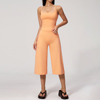 Ensemble de yoga pour femmes, pantalon et débardeur à bretelles, en nylon et élasthanne, séchage rapide, extensible dans les quatre sens