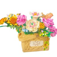 Blocs de construction en plastique ABS Animaux et nature Bouquet de fleurs Jouet éducatif pour les enfants de 14 ans et plus Ensemble en boîte 500-1300 pièces