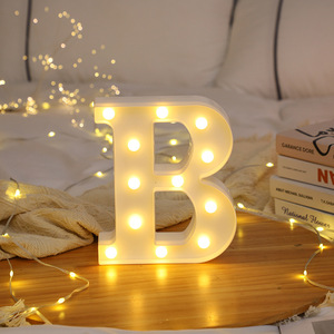 Lampu Huruf LED Putih Hangat B, Lampu Huruf Marquee LED, Tanda Lampu 26 Alfabet dan 10 Angka, Huruf Lampu Besar untuk Pesta Ulang Tahun - Product Image 1
