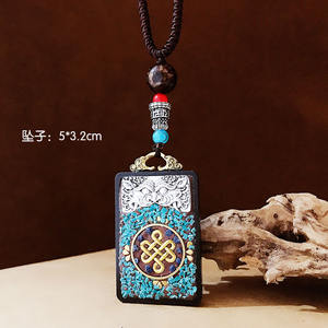 Vintage Nepal Lange Boeddhistische Mala Hout Kralen Accessoires Etnische Bohemian Bohemen Boeddha Lucky Hanger & Ketting Voor Vrouwen Mannen - Product Image 6