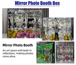 Boîte Photo Design Miroir avec Lumières LED, Compatible Appareils Photo Reflex/Smartphones, Impression Libre-Service, Logo Personnalisé pour Mariages - Product Image 3