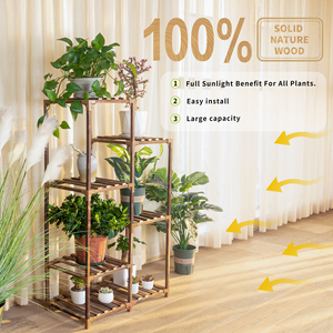 Wooden Plant <b>Stand</b> 7 Tier <b>Corner</b> Plant Shelf for Indoor Outdoor Multi-Potted Flower Rack for Indoor/Outdoor Use Patio & Garden - Product Image 3