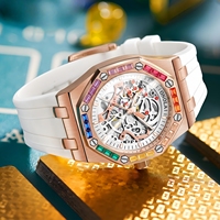 Montres Mécaniques ONOLA NOUVEAU Logo Personnalisé, Montre Diamant Homme Squelette Automatique, Montres-Bracelets de Gros OEM