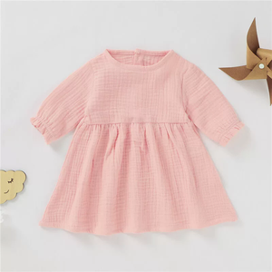 ชุดเดรสเจ้าหญิงสำหรับเด็กผู้หญิงแรกเกิด พร้อมสายคาดหลังแบบติดกระดุม  กระโปรงเด็กสำหรับฤดูใบไม้ผลิและฤดูร้อน - Product Image 4