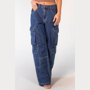 Jean cargo taille basse personnalisé avec logo, coupe décontractée, style vintage, baggy, pour femme – Meilleures ventes - Product Image 2