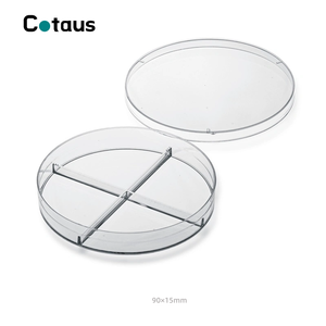 طبق بتري دائري من كوتوس 60 طبق بتري زجاجي طبق أجار طبق بتري معقم بقاع مسطح بلاستيكي لزراعة الخلايا - Product Image 4