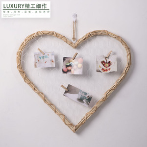 Hand Woven Heart Shaped <b>Photo</b> <b>Frame</b> With Wire Mesh For Home Decor Wall Hanging Living Room Valentine'S Day Decoration - Product Image 5