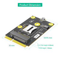 2 In1 Mini PCI-E ke Kartu TF USB2.0 dan Adaptor SSD M.2 NVME Key-M Kompatibel dengan Motherboard Kontrol Industri NAS