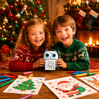 Appareil photo instantané IA pour enfants S5, appareil photo d'impression IA pour enfants, reconnaissance vocale, 1300 mAh, sans encre thermique, écran 2,4 pouces, cadeau de Noël, vente en gros