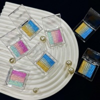Fard à paupières pailleté duochrome personnalisé, imperméable, couleur arc-en-ciel, fabricant de cosmétiques OEM, palette de fards à paupières, marque privée