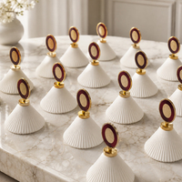 Testeur de parfum en céramique blanche avec plateau, coupe en céramique en forme de cloche pour échantillon de parfum, présentoir olfactif en céramique