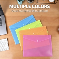 Lot de 12 pochettes A4 à bouton-pression en PP imperméable pour documents – Sacs de rangement pour dossiers