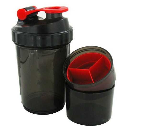 Customization 500ml Three-Layer Water Bottle Shaker Water Bottle Protein