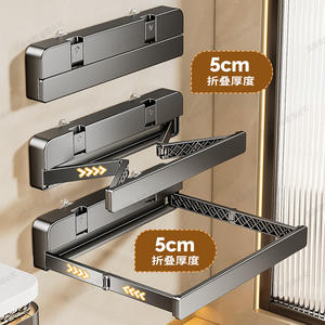 Étagère murale Litenis 50x30cm à ventouse pour salle de bain, organisateur de lavabo rectangulaire durable - Product Image 5