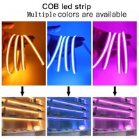Bande lumineuse LED COB RGB 5V 5mm 450 LED, ruban flexible pour éclairage d'ambiance intérieur