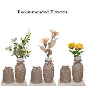 EAGLEGIFTS 사용자 정의 유럽 그리스 데코 독특한 피리 꽃병 수제 스칸디나비아 짠 등나무 세라믹 꽃병 꽃병 세트 - Product Image 5