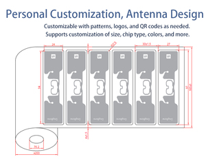 Dogbone <span class=keywords><strong>smartrac</strong></span> U8 UHF <span class=keywords><strong>RFID</strong></span> ISO/IEC 18000-6c giao thức 100000 Ghi chu kỳ không thấm nước dài Phạm vi đọc/ghi đua thời gian BIB tag - Product Image 6