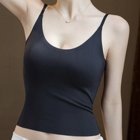 Camisole rembourrée sans couture pour femmes, coupe fixe, confortable, une pièce, doublure intérieure essentielle à la mode pour un usage quotidien, tailles M-XL