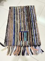 MWFur Handgestrickter Nerzpelz-Schal für Damen mit Taschen und Fransen Echter Nerzschal in Verschiedenen Farben