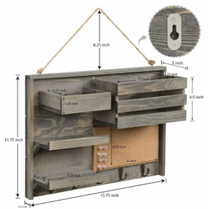 Tùy chỉnh gỗ rắn treo lối vào thư Tổ Chức Áo Giá móc kệ gỗ cho tường - Product Image 6