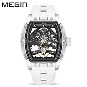นาฬิกาข้อมือ MEGIR 2242G รุ่น Wine Barrel สีน้ำเงิน ระบบออโตเมติก ดีไซน์สปอร์ต หรูหรา หน้าปัดโปร่งใส กันน้ำ 30 เมตร เรืองแสง สายซิลิโคน สำหรับผู้ชาย - Product Image 3