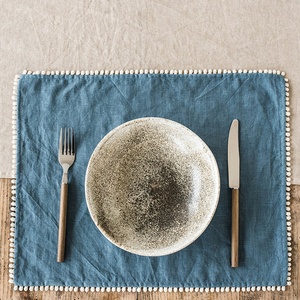 Lace Trim Cotton <b>Linen</b> <b>Cloth</b> Napkin for Hotel Pure <b>Linen</b> Placemat for Hotel Organic Embroidered <b>Linen</b> Cotton Wedding Napkins - Product Image 4