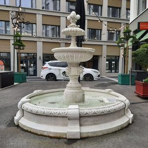 Fontana d'Acqua Esterna in Marmo Bianco Naturale per Decorazione di Ville, Resort, Cortili e Giardini - Product Image 1