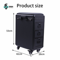 YABA Grande Capacité Tattoo Trolley Case Boîte à Bagages de Transport Facile avec Roues Silencieuses et Poignées Accoudoir de Tatouage