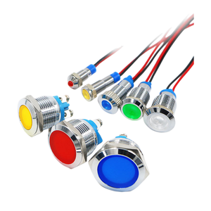 Luz indicadora LED metálica de alta luminosidad 6mm 8mm 12mm 16mm 19mm 22mm Lámpara de señal piloto AC DC 3V 5V 12V 24V 220V - Product Image 1