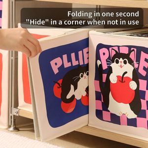 Cartoon <b>Cat</b> Folding Kids Toys Picture Book Storage <b>Box</b> Organizer Drawer Bins - Product Image 4