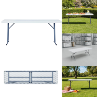Großhandel Tragbarer 6FT Rechteckiger Klapptisch aus Kunststoff, Leichtgewichtig, Modernes Minimalistisches Design für Outdoor, Schlafzimmer, Eingang, Garten