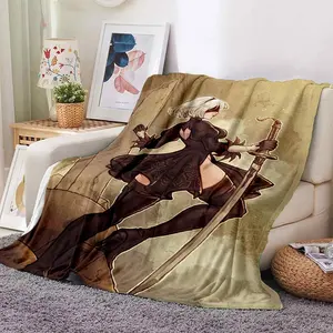 Nier Anime Soft Plüsch Schlafs ofa Werfen Cartoon Picknick Dünne Decken Moderne Flanell Decke Abdeckung Gedruckt Bettdecke Geschenk