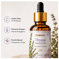 Huile essentielle de thym pure et naturelle ; antivirale et stimulante du système immunitaire ; adaptée aux diffuseurs d'aromathérapie.