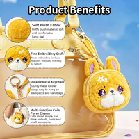 Porte-monnaie en peluche personnalisé, porte-monnaie zippé mignon, mini sac à breloque en peluche douce et moelleuse, cadeau souvenir OEM ODM
