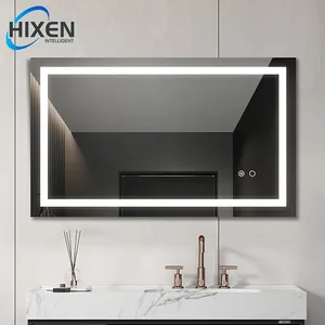 HIXEN spiegel espejo 3000K-6000K หน้าจอสัมผัสกรอบป้องกันหมอกห้องน้ํากระจก LED อัจฉริยะ