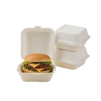 Boîte alimentaire jetable en bagasse, type clamshell, biodégradable, compostable, emballage alimentaire écologique, boîte à emporter pour le déjeuner