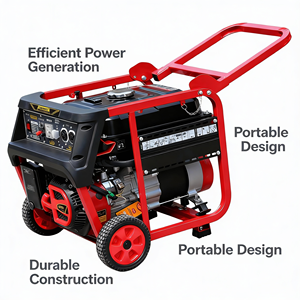 Knight Series PR3000-E-C 2.5KW Single Phase Portable Gasoline <b>Generator</b> 50/60Hz 230V 16L Recoil Start 4-Stroke 2-Year - Product Image 5
