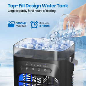 Небольшой вентилятор охлаждения, портативный вентилятор кондиционера для комнаты, офиса, кемпинга, Умный вентилятор с 7-цветной подсветкой, 2/4 ч таймера - Product Image 3