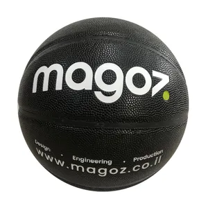 Basquete composto regular personalizado todo em couro preto 7 para treinar