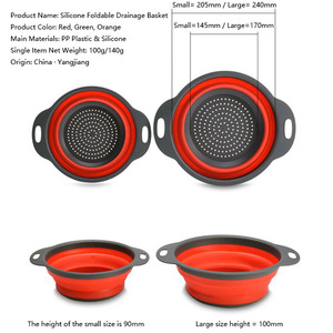 Panier égouttoir pliable télescopique en PP+TPR pour évier de cuisine, avec filtre, facile à nettoyer, lavage à la main uniquement - Product Image 2