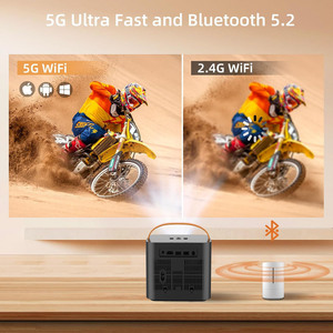 Mini Proyector Portátil HTP H89, WiFi Inteligente, Android 9, Altavoces Estéreo, 8 GB de Almacenamiento, Full HD 720p, LED, Hogar, H89 Auto y Auto K - Product Image 2