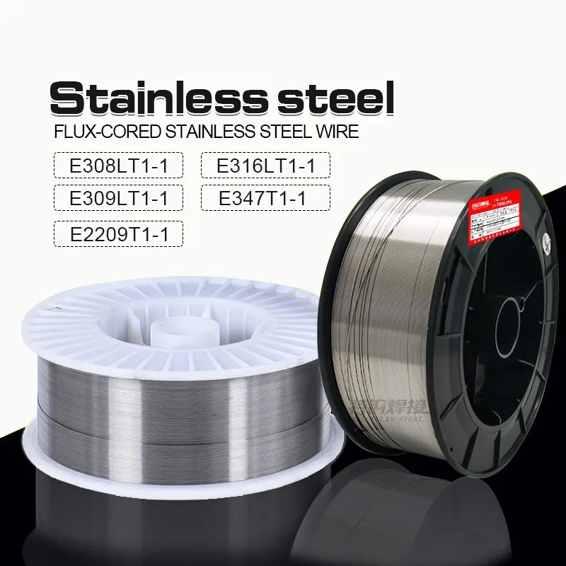 Flux Cored Kawat Las Stainless Steel GB/T 17853 E309LTI-1 E308LT1-1 E316LT1-1 E347LT1-1 Stainless Steel Las Mig Wire
