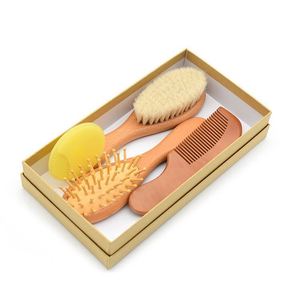 4pcs Newborn Soft Goat Bristle Care Brushes Set for <b>Creative</b> <b>Gift</b> - Product Image 1