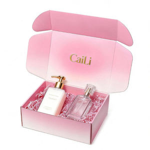 Caja de Envío <span class=keywords><strong>Rosa</strong></span> Mate de Lujo con Logotipo Personalizado en Relieve, Ecológica, Biodegradable, Impresión a Cuatro Colores, Reciclable, para Cosméticos y Belleza - Product Image 2