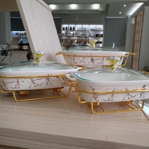 2023 plus récent élégant design unique <span class=keywords><strong>bas</strong></span> prix restauration restaurant servant des plats ovale <span class=keywords><strong>buffet</strong></span> chauffe-plats ustensiles de cuisine - Product Image 3